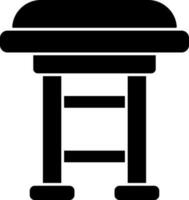 Isolated stool icon in Black and White color. vector