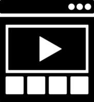 Video play web browser window icon. vector