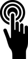 Hand touch screen icon in Black and White color. vector