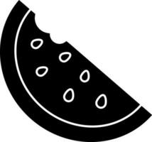 Glyph watermelon slice icon or symbol. vector