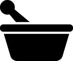 Mortar and pestle icon in Black and White color. vector