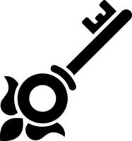 Black and White illustration of key icon. vector