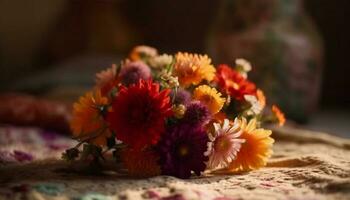 Yellow daisy bouquet brings summer freshness indoors generated by AI photo