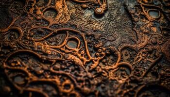 Ancient leather craft, textured effect, ornate elegance generated by AI photo