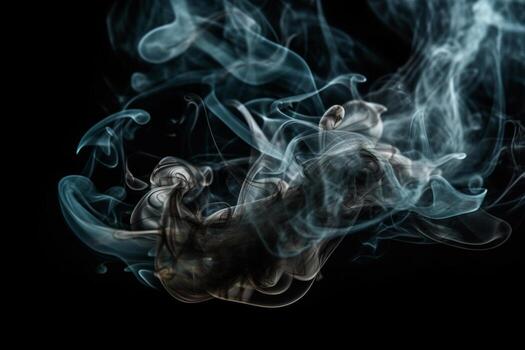 Abstract smoke moves on a black background. Design element. Abstract texture photo