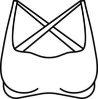 Flat Style Bra Icon in Black Line Art. vector