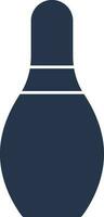 Bowling Pin Icon In Blue And White Color. vector