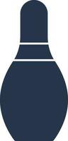 Bowling Pin Icon In Blue And White Color. vector