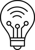 Light Bulb Icon in Line Art Illustration. vector