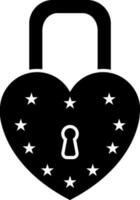 Illustration of lock in heart shape. vector