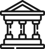 Illustration of Parthenon Icon in Black Line Art. vector