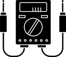 Black and White multimeter icon in flat style. vector