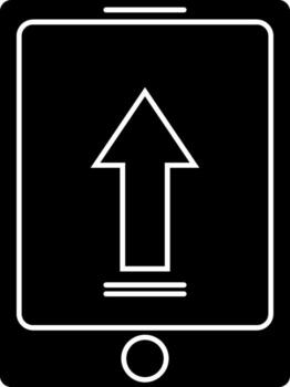 Uploading data icon in smartphone. vector