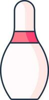 Bowling Pin Icon In Pink Color. vector