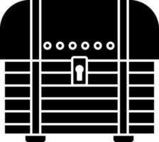 Illustration of treasure box icon in Black and White color. vector