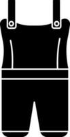 Dungarees Icon In Black And White Color. vector