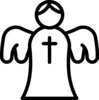 Christian Angel Icon in Outline. vector