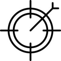 Dart Or Target Arrow Icon in Black Thin Line Art. vector