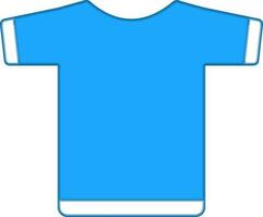 T-Shirt Icon Or Symbol In Blue And White Color. vector