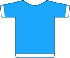 camiseta icono o símbolo en azul y blanco color. vector