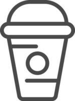 Line Art Disposal Glass Icon in Flat Style. vector