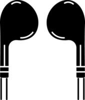 Earphone Icon Or Symbol In black and white Color. vector