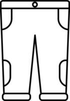 Illustration of Trouser in Thin Line Art. vector