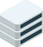 3D Server Icon in Grey Color. vector