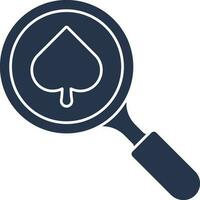 Vector Illustration Of Spade Symbol With Magnifying Glass.