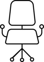 Line Art Office Chair Icon in Flat Style. vector