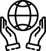 Hands Protecting Earth Globe icon in Flat Style. vector
