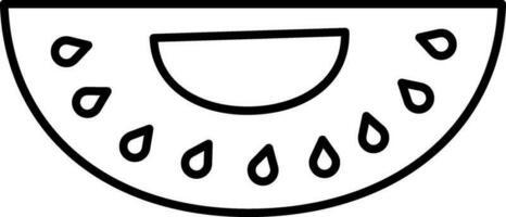 Tomato Slice Icon in Black Line Art. vector