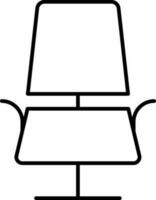 Black Line Art Chair Icon in Flat Style. vector