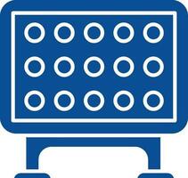 Connect Four Board Game Icon Blue And White Color. vector