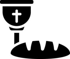 Vector Illustration Of Communion In Glyph Style.