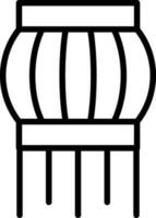 Black Line Art Kandeel Lantern Icon in Flat Style. vector