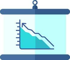 Blue And Cyan Infographic Projection Screen Icon. vector