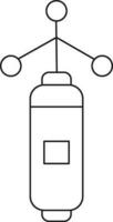 Flat Style Anemometer Icon in Line Art. vector