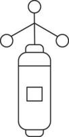 Flat Style Anemometer Icon in Line Art. vector