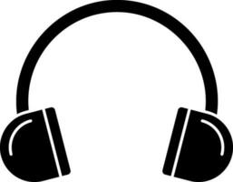 Flat Style Headphone Icon In Black And White Color. vector