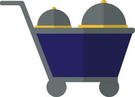 Illustration of cloches in trolly. vector