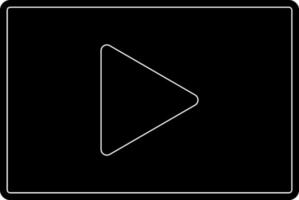 Video player in black and white color. vector