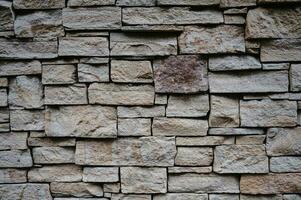 The texture of old stone or clay bricks. Masonry walls of an old building. photo