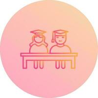 Unique Students Sitting Vector Icon