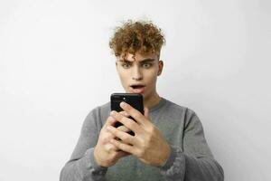 stylish guy technology with phone selfie Lifestyle unaltered photo