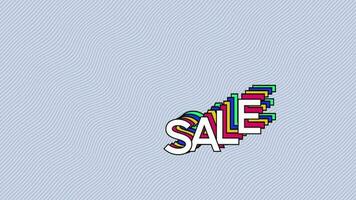 Sale word with text effect, Sale letters with waves animation and empty space in the middle on waves background. video