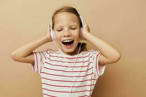 pretty young girl headphone technology fun music Lifestyle unaltered photo
