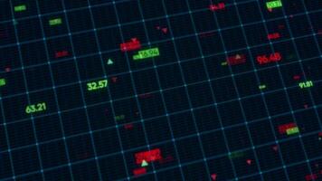 Grid moving with digital indicators, indices and market stocks. Data processing on white grid background. Concept of stock market crypto currency, stock market price changes and world economy. video