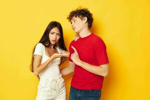 young boy and girl hug together antics Lifestyle unaltered photo