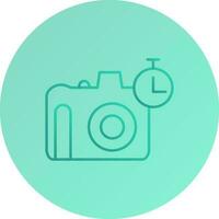 temporizador único en el icono de vector de cámara
